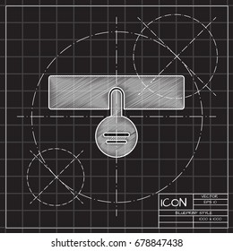 Vector blueprint pets collar icon on engineer and architect background 