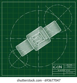 Vector blueprint pets collar icon on engineer and architect background  