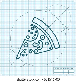 Vector Blueprint Pizza Icon Engineer Architect Stock Vector (Royalty ...