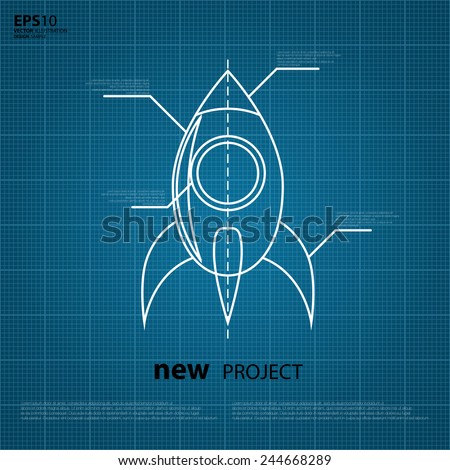 Vector Blueprint Of The Spaceship Logo Vector Vector Blueprint Of The Spaceship Logo Vector