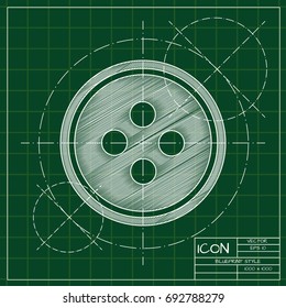 Vector blueprint tailor button icon on engineer and architect background  