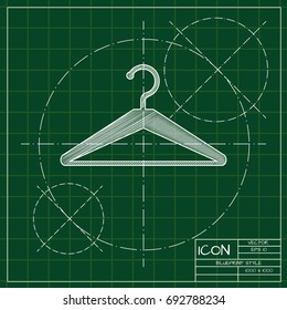 Vector blueprint tailor hanger icon on engineer and architect background  