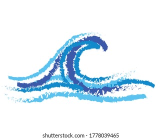 Vector bluish sea wave vector abstract illustration