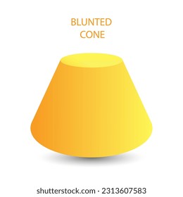 Vector blunted cone with gradients and shadow for game, icon, package design, logo, mobile, ui, web, education. 3d cone on a white background. Geometric figures for your design.