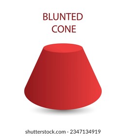 Vector blunted cone with gradients and shadow for game, icon, package design, logo, mobile, ui, web, education. 3d cone on a white background. Geometric figures for your design.
