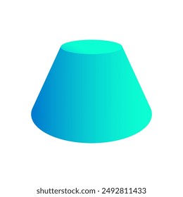 Vector blunted cone with gradients and shadow for game, icon, package design, logo, mobile, ui, web, education. 3d cone on a white background. Geometric figures for your design.