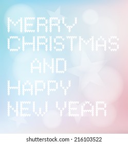 vector blurrad card knitting merry christmas and happy new year design perfect as invitation or announcement. eps10