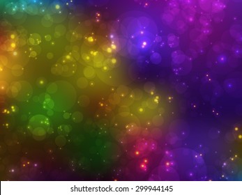 Vector blurred abstract background. Bokeh effect and sparkles. Soft light background for flyer, blank, card, banner, invitation, brochure cover design template. 