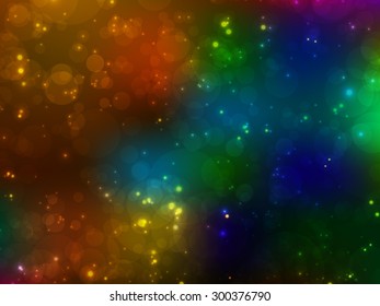 Vector blurred abstract background. Bokeh effect and sparkles. Soft light background for flyer, blank, card, banner, invitation, brochure cover design template. 