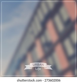 Vector blurred background - abstract urban view