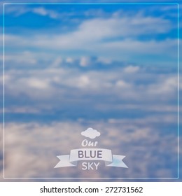 Vector blurred background - blue cloudy sky