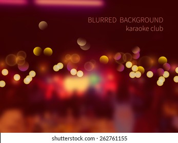 Vector blurred background with bokeh effect.Colorful crowd of people