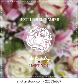 Vector blurred background with bridal bouquet