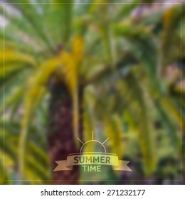 Vector blurred background - green palms