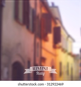 Vector blurred background -  Italy. Rimini houses