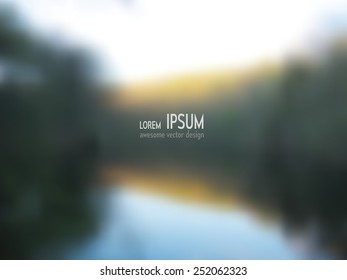 Vector blurred background - Lake Shore. For web template, web and mobile interface, presentation.