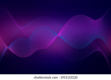 Fondo vectorial borroso con un elemento de cinta lineal en color rosa azul púrpura. Fondo con líneas y desenfoque.
