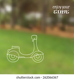 vector blurred background with motorbike