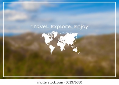 Vector blurred background of mountain landscape. Sky and trees. Vector version 