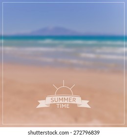 Vector blurred background - sea and beach. Zakynthos Island in Greece