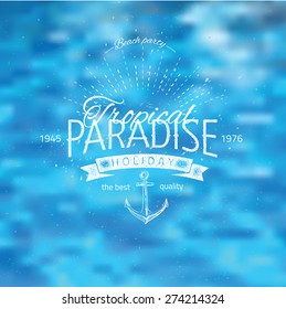 Vector blurred background with sea landscape 