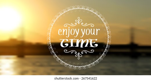 vector blurred background with sea. logo
