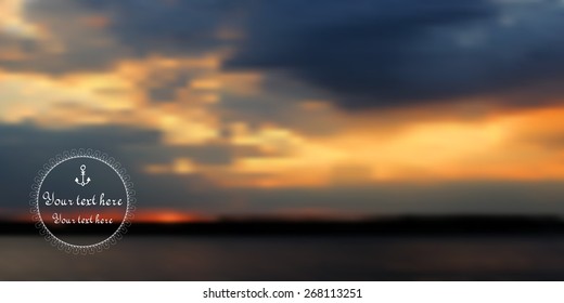 vector blurred background with sea. logo