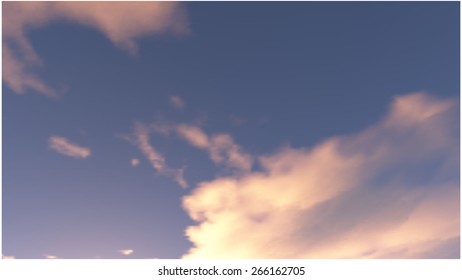 Vector blurred background of sky with big cloud