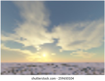 Vector blurred background of sky with clouds