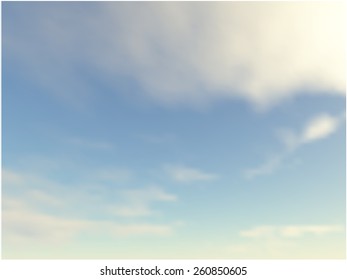 Vector blurred background of sky with clouds