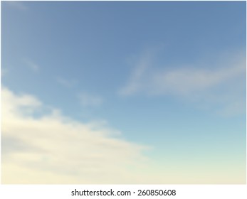 Vector blurred background of sky with clouds