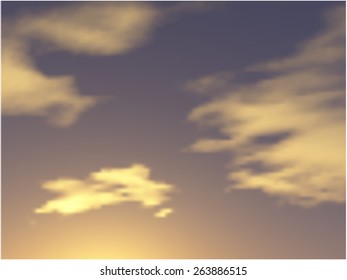 Vector blurred background of sky with clouds 