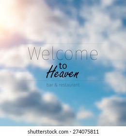 Vector blurred background of sky with clouds
