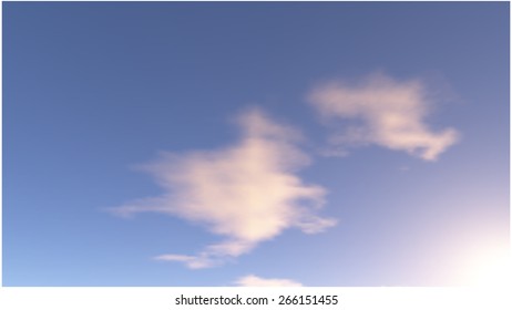 Vector blurred background of sky with pink clouds 