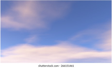 Vector blurred background of sky with pink clouds  