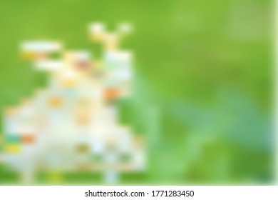 Vector blurred background. Summer meadow with white wildflowers.