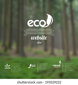 Vector blurred background - template for eco website or leaflet.
