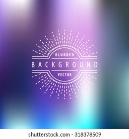 Vector blurred background with transition of bright colors. Minimalistic unfocused backdrop with hipster geometric logo.