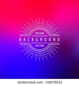 Vector blurred background with transition of bright colors. Minimalistic unfocused backdrop with hipster geometric logo.