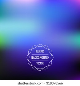 Vector blurred background with transition of bright colors. Minimalistic unfocused backdrop with hipster geometric logo.