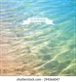 Vector blurred background - turquoise water. 