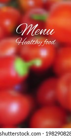 Vector blurred background(menu page template). Healthy food.