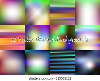Vector blurred backgrounds. Abstract colorful vector backgrounds. Elements for your website or presentation. 