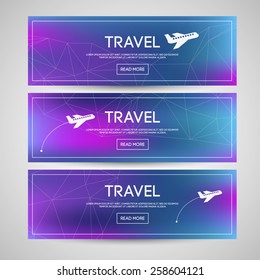 Vector blurred banners set templates with abstract text. For web and print.