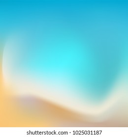 Vector blurred beach and ocean for treveling card, and summer background.