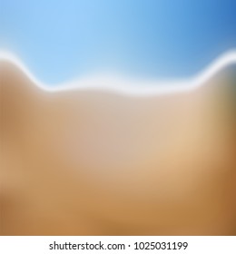Vector blurred beach and ocean for treveling card, and summer background.