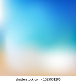 Vector blurred beach and ocean for treveling card, and summer background.