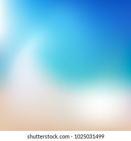 Vector blurred beach and ocean for treveling card, and summer background.