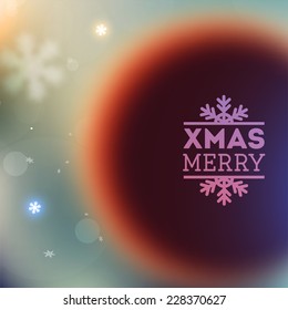 Vector Blurred Christmas Ball. Xmas Bauble for Holiday Design. Merry Xmas Label.
