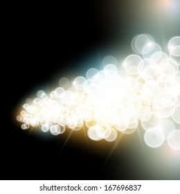 Vector Blurred flickering lights with black background illustration